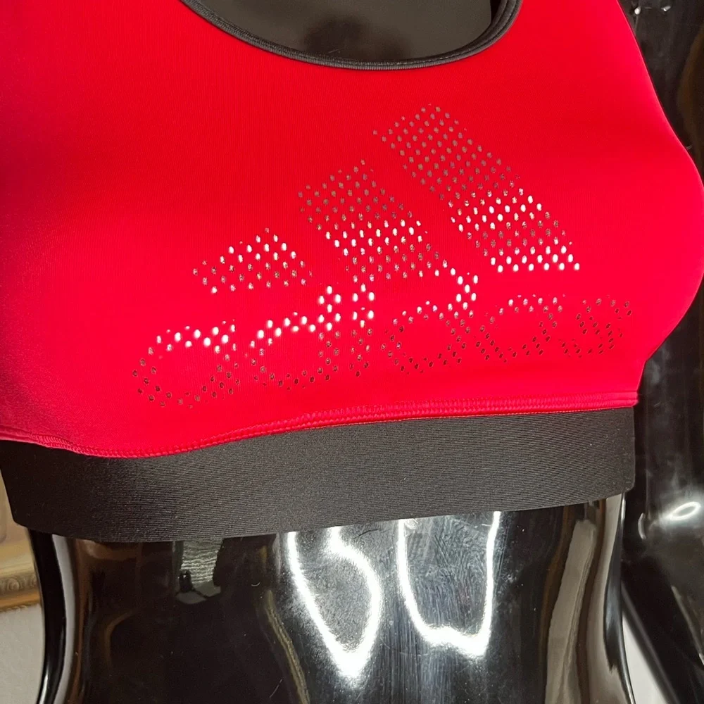 Adidas Techfit Bra Non-Padded Sz S Red & Black NWT
